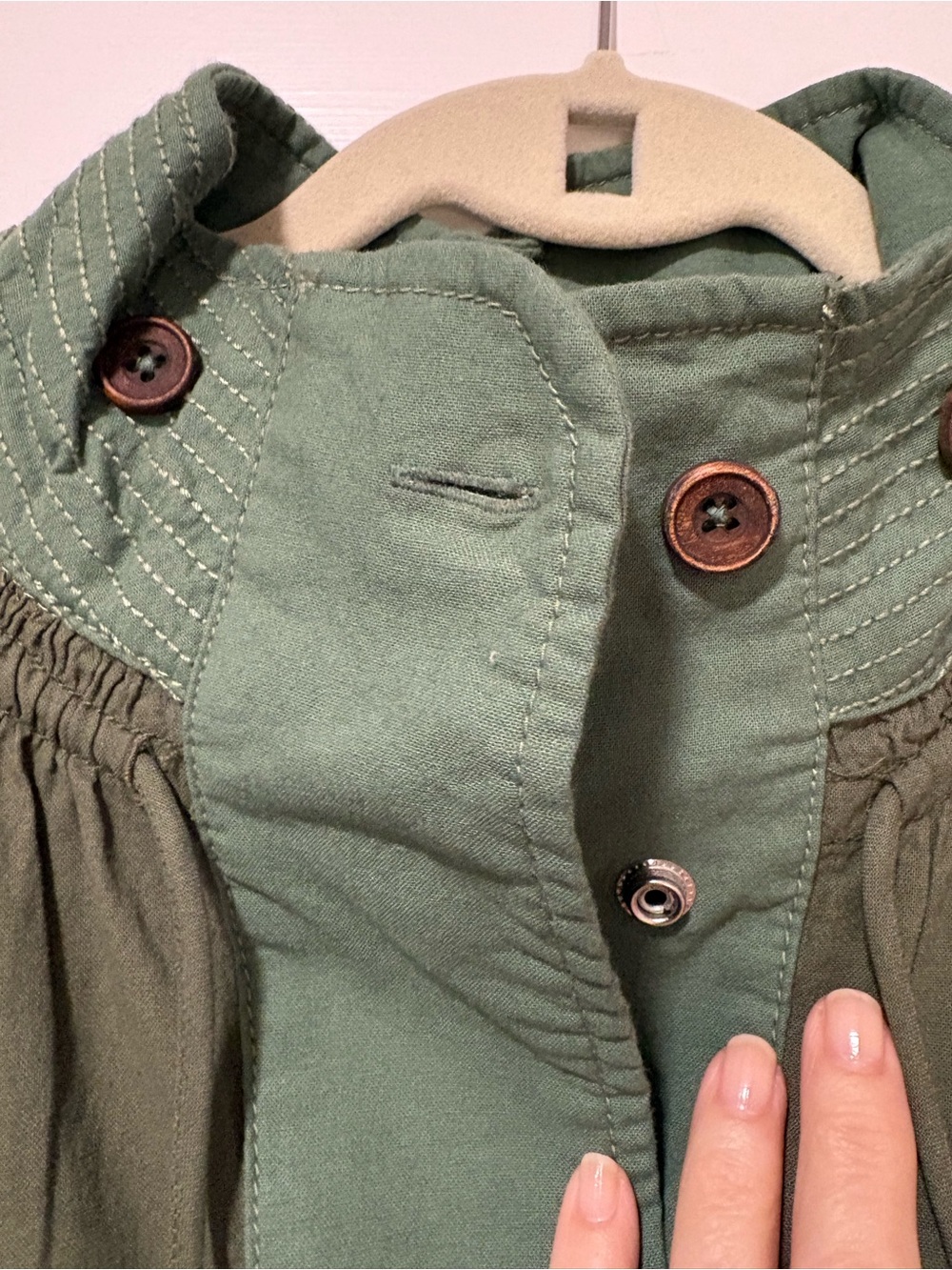 Free People Olive Sage Lace-Trim Utility Jacket - Picture 4 of 11